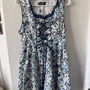 Scarlet Darkness Blue Floral Corset Dress Size S